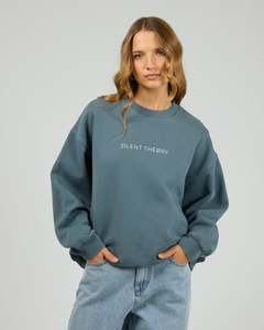 Womens Sweatshirts Crews: SILENT THEORY LOGO CREW - Ink