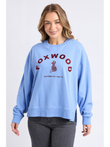 Womens Sweaters Crews: FOXWOOD EFFORTLESS CONTRAST CREW - Azurie Blue