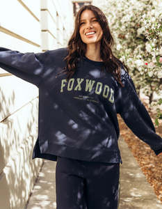 Womens Sweaters Crews: FOXWOOD INTERVAL CREW - Navy