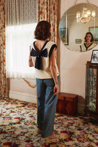 Womens Short Sleeve Tops: THING THING ARMOUR VEST - Milky Bar
