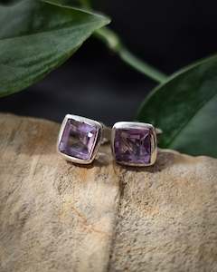 Sterling Silver Amethyst Studs