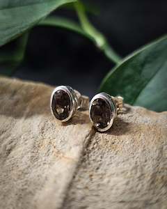 Sterling Silver Smoky Quartz Studs