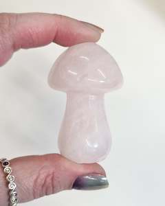 Carvings: Rose Quartz Mushroom