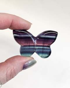 Carvings: Rainbow Fluorite Butterfly