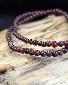 4mm Garnet Bead Bracelet