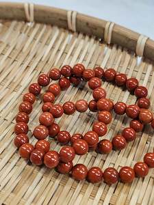 Comfort: 8mm Red Jasper bead bracelet