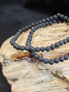4mm Lava Stone Bead Bracelet