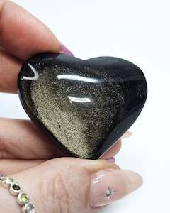 Gold Sheen Obsidian Heart