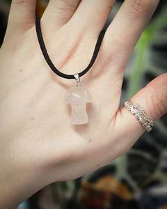 Rose Quartz Mushroom Necklace