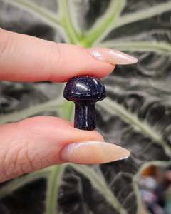 Carvings: Blue Goldstone Mini Mushroom