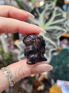 Carvings: Garnet in Astrophyllite Dinosaur