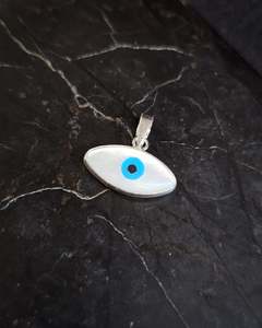Large Mother of Pearl Evil Eye Pendant