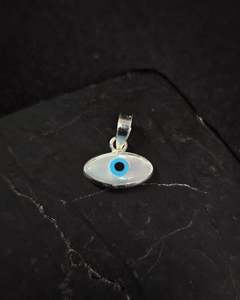 Pendants: Small Oval Mother of Pearl Evil Eye Pendant