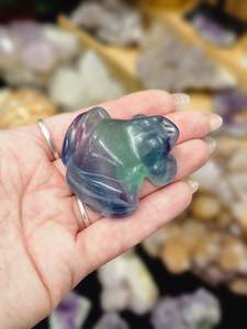 Balance: Rainbow Fluorite Frog Carving #1