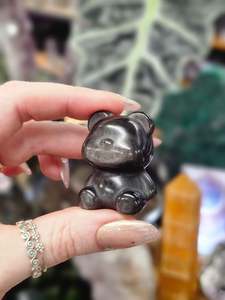 Protection: Silver Sheen Obsidian Bear