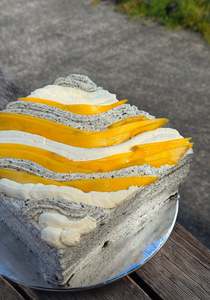 Frontpage: Black Sesame and Mango Cake