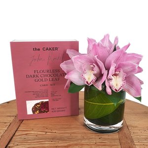 Products: Orchid Vase + Cake Kit Combo