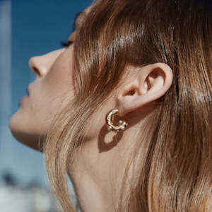 Silk Steel: SILK & STEEL - PALERMO HOOPS PEARL & GOLD