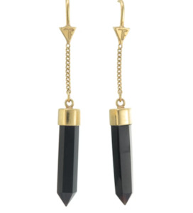Capricorn: TIGER FRAME - EARRINGS - BLACK ONYX PULL THROUGH - GOLD