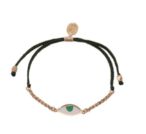 Tiger Frame: TIGER FRAME - CHAIN & CORD EYE PROTECTION BRACELET - OLIVE GOLD