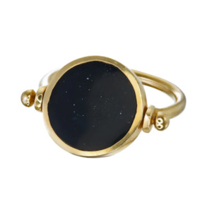 Tiger Frame: TIGER FRAME - ECLIPSE SWIVEL RING - BLACK GOLD