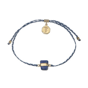 Jewellery 1: TIGER FRAME - LAPIS LAZULI BLESSING BRACELET - BLUE & WHITE, GOLD