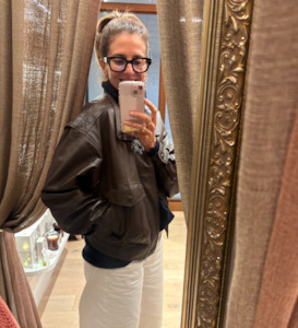 Clothing: HIDESEEKERS - CHOCOLATE LEATHER BOMBER - MADE TO ORDER