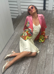 Spring Clean Sale: LAING - SILK SATIN SLIP DRESS - PALE LEMON