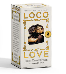 Loco Love Chocolate: LOCO LOVE - BUTTER CARAMEL PECAN - 5 PACK