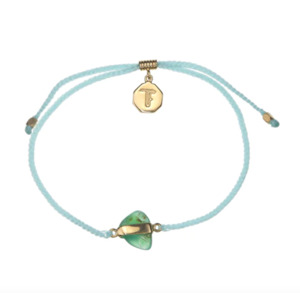 Luxe Secret Santa Gifts: TIGER FRAME - BLESSING BRACELET - MINT STRING WITH CHRYSOPHASE - GOLD