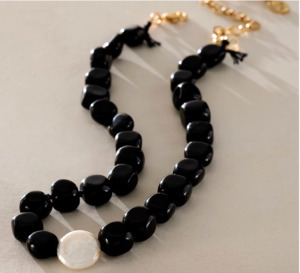 Ariana Ost: ARIANA OST - AURORA NECKLACE - OBSIDIAN