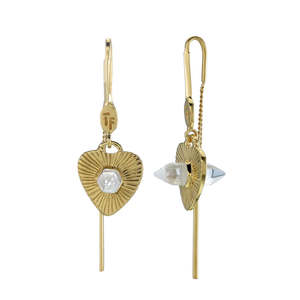 Jewellery 1: TIGER FRAME - LOVERS PULL THROUGH EARRINGS - QUARTZ