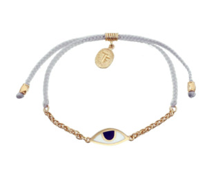 TIGER FRAME - CHAIN & CORD EYE PROTECTION BRACELET - PASTEL GREY - GOLD