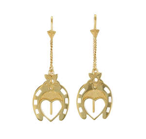 TIGER FRAME - EARRINGS - LUCKY LOVE PULL THROUGH - GOLD