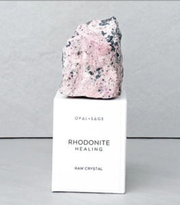 OPAL + SAGE - RHODONITE BOXED CRYSTAL
