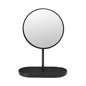 Blomus Tabletop Cosmetics Mirror with Container, 5x, Black