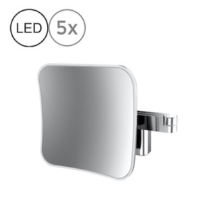 For Wall: Emco Light Diffusion LED Square Mirror, 5x Magn - Made in Germany