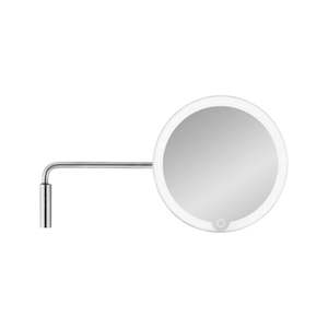 Battery Powered: Blomus LED Wall Mirror, 5x - Polished Stainless Steel - (Rechargeable)