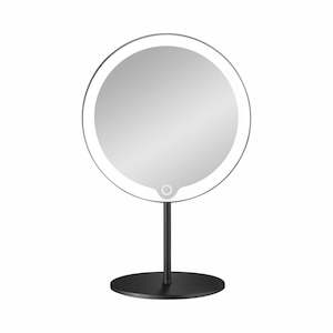 Battery Powered: Blomus LED Vanity Mirror, 5x - Black Matt - (Rechargeable)