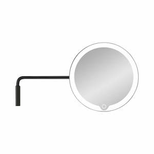 Blomus LED Wall Mirror, 5x - Matt Black - (Rechargeable)