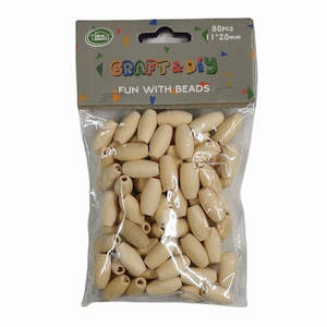 Natural unfinished Barrel Beads 80pcs