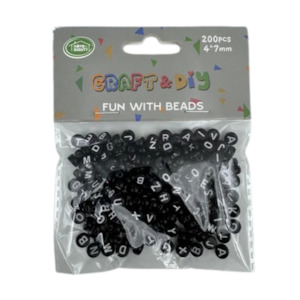 Alphabet Beads Black