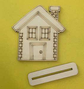 Blank Wooden Engraved House