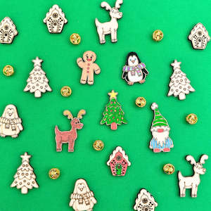 Christmas 1: Set of 10 Christmas Badges