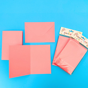 6pc Card and Envelope Pink