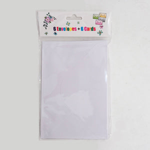 6pc Card and Envelope White