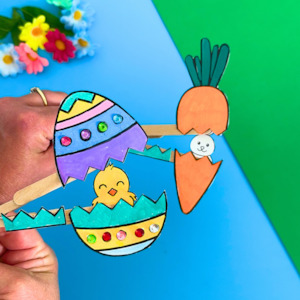 Easter Crafts 1: Surprise Easter Egg & Carrot Peg Printable
