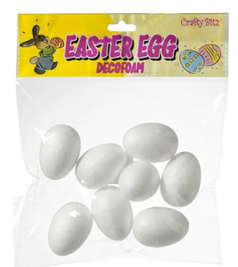Eva Foam 1: Polystyrene Eggs 50mm set 8