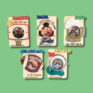 Fathers Day Crafts 1: Father's Day Magnetic Photo Frames - Sports