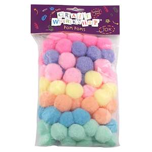 Mothers Day Supplies 1: Craft Pom Poms Pastel 30mm 70pc
